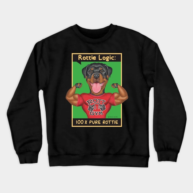 Muscular Rottweiler Crewneck Sweatshirt by Danny Gordon Art